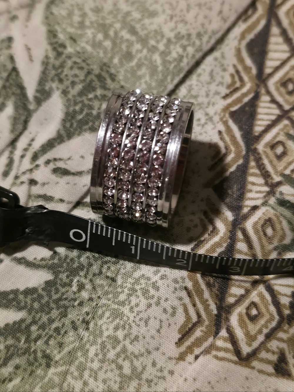 New Stainless Steel, Wide Silver Band Ring With Cubic Zirconia Sulize 12 Unisex - Picture 5 of 5